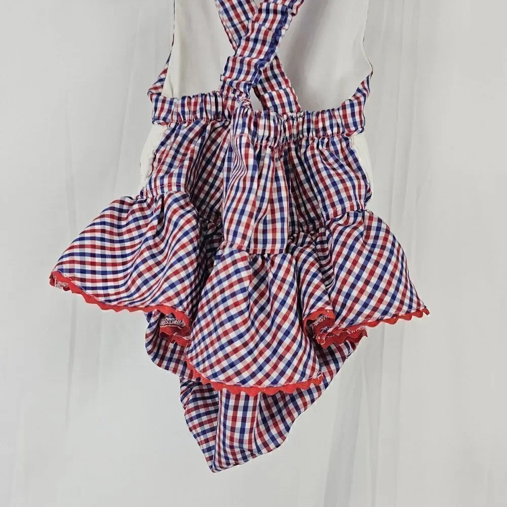 Stitches Of Faith Red White Blue Anchor Smocked Toddler Girl Size 3T Swimsuit